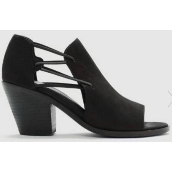 New in Box - Eileen Fisher Alfie Nubuck Cutout Bootie, aka Nikki - Black, 9 - Picture 2 of 7